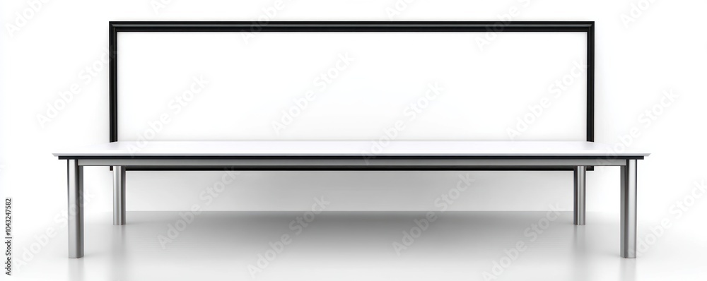 A minimalist table design featuring a sleek surface and a high backrest for modern spaces. A minimalist table design featuring a sleek surface and a high backrest for modern spaces.