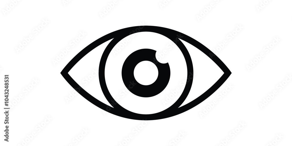 Eye icon, black eyeball icon Design Template. Eye icon, black eyeball icon Design Template.