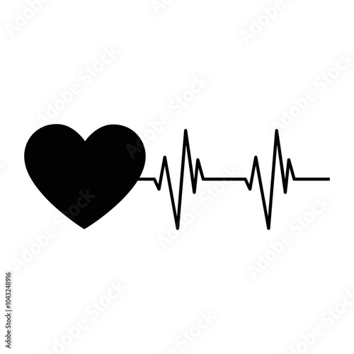 Pulse icon vector. Heartbeat illustration sign. Heart rhythm symbol. Cardiology logo.