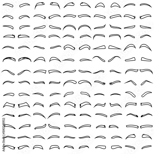 Brows icon vector set. Eyebrow illustration sign collection. Forehead symbol or logo