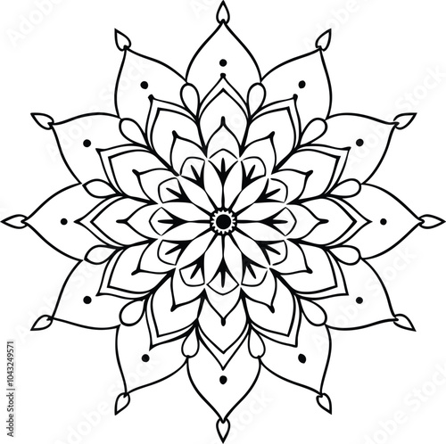 Outline Mandala for Coloring Book Page Oriental Mandala vector