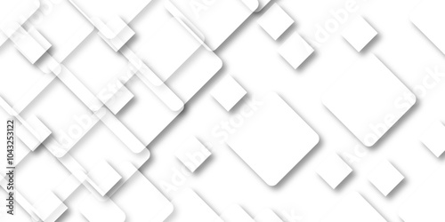 White fresh tiles aligned vector, perfectly proportional layers. Paper geometrical white abstract vector background.  Minimal style white neomorphism website banner, Vector business presentation bg. 