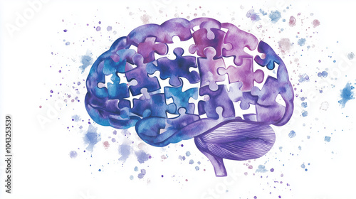 Purple Brain Illustration Symbolizing Alzheimer's and Memory Loss