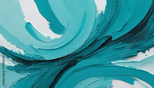 Vibrant strokes of turquoise intertwine on a blank canvas, evoking a sense of movement and fluidity that inspires creativity and imagination