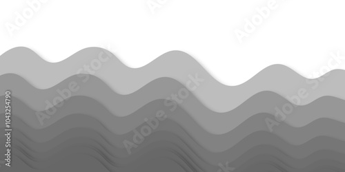 Gray background with 3D texture, free space for writing text. Cover or splash template for web design and site decoration. Simple background with gradient wavy line pattern. gradient wave background.