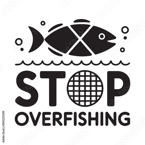 Modern Stop Overfishing T Shirt Design, Fish T Shirt Design