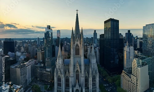 Sunrise Drone Footage of Flatiron Building 