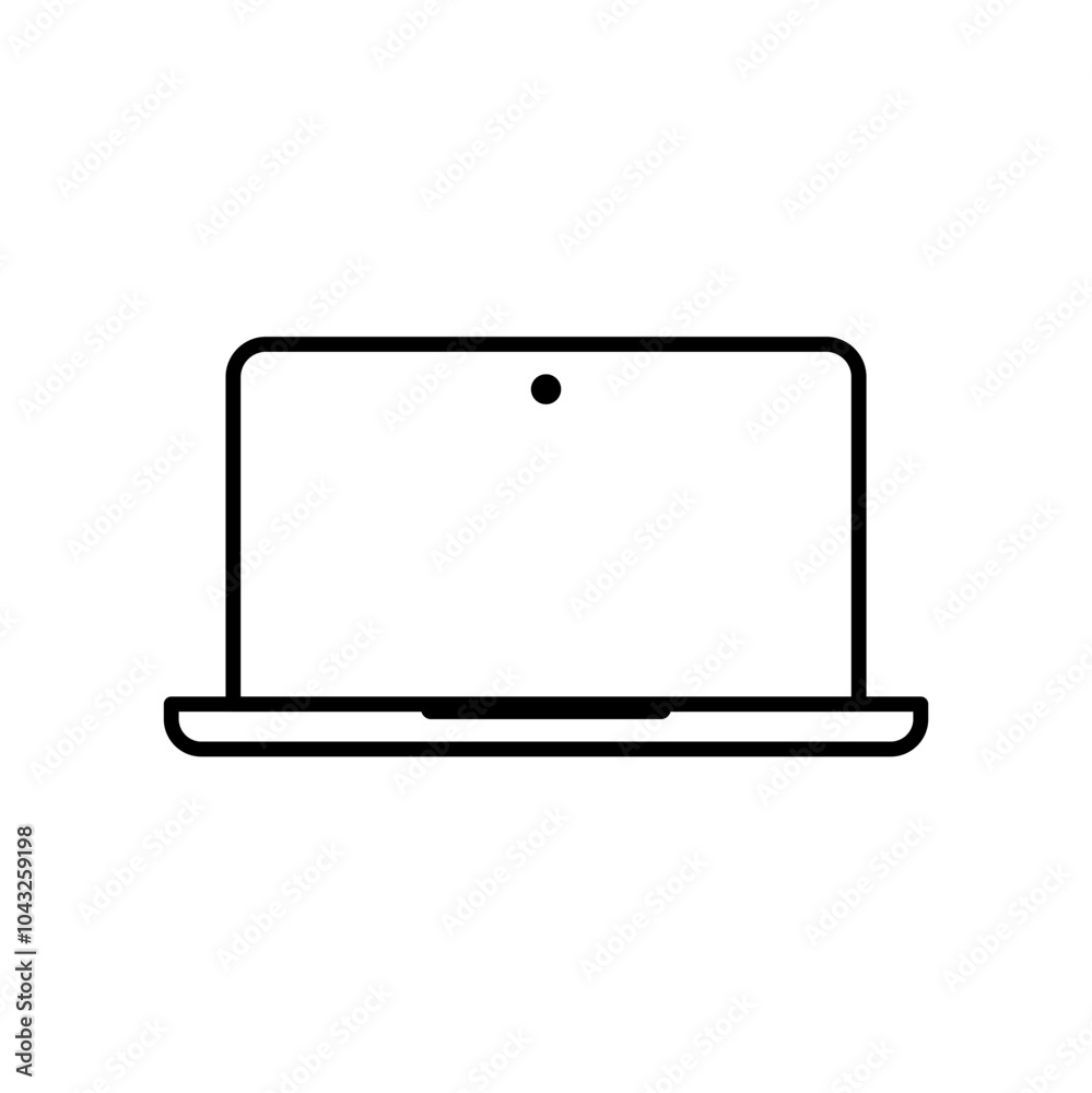 laptop computer icon, line vector isolated on white background. trendy and modern design laptop computer icon, line vector isolated on white background. trendy and modern design