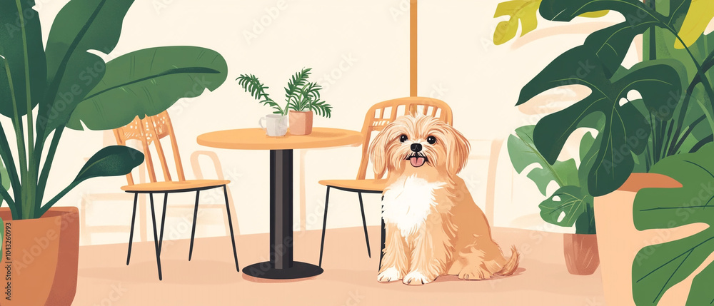 Naklejka premium Shih Tzu Dog Enjoying A Sunny Afternoon At A Park