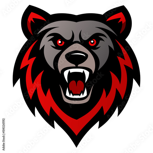 Bear head mascot logo, aggressive and bold