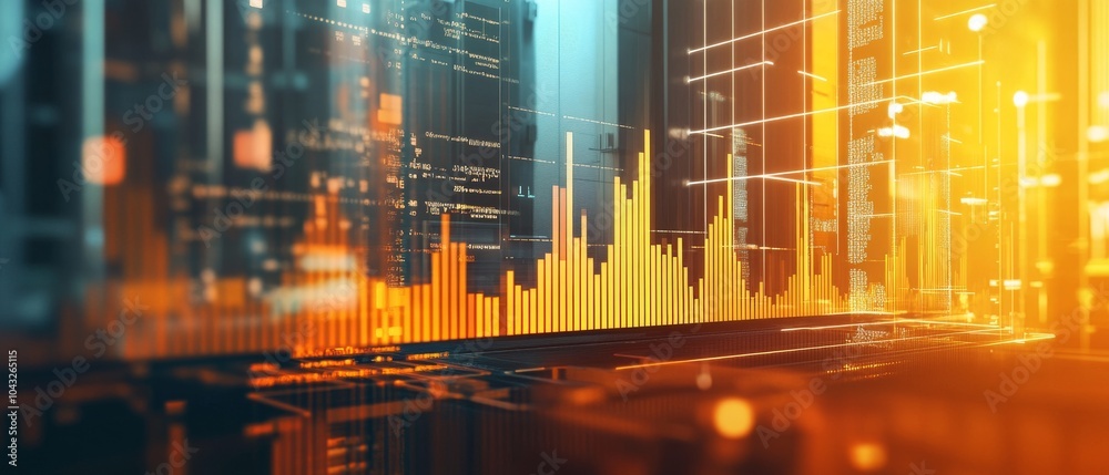 Dynamic digital financial graph interface with glowing colors and futuristic elements, representing market data and analytics. Dynamic digital financial graph interface with glowing colors and futuristic elements, representing market data and analytics.