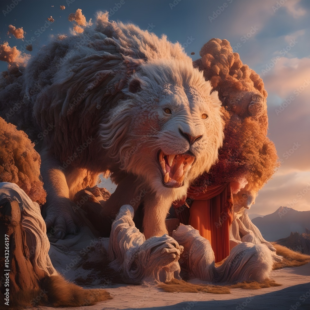 Naklejka premium My dream character lion AI.