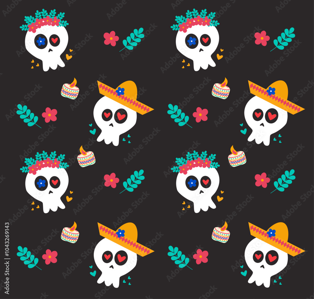 Fototapeta premium Day of the dead pattern background