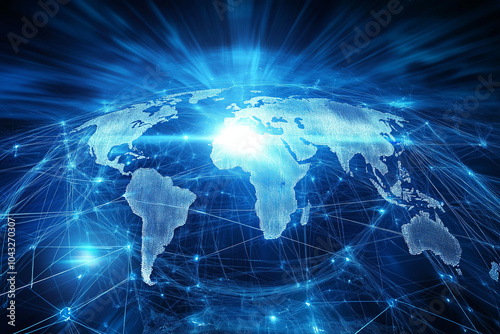 computational images in a giant concept matrix and map technology infographic. the world connected through the internet and data.