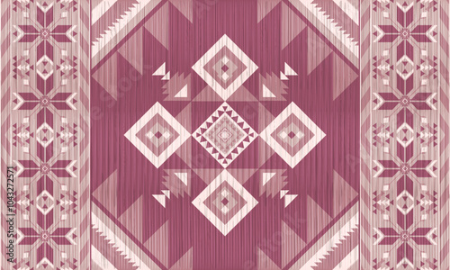 American tribal ethnic native pattern.Traditional Navajo,Aztec,Apache,Southwest and Mexican style fabric pattern.Abstract vector motifs pattern.For fabric,clothing,blanket,carpet,woven,wrap,decoration