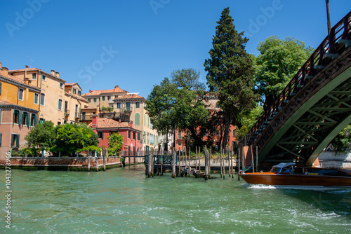 Houses on the Grand Canal in Venice, Italy in summer 2024