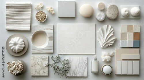White and Beige Minimalist Flat Lay Illustration