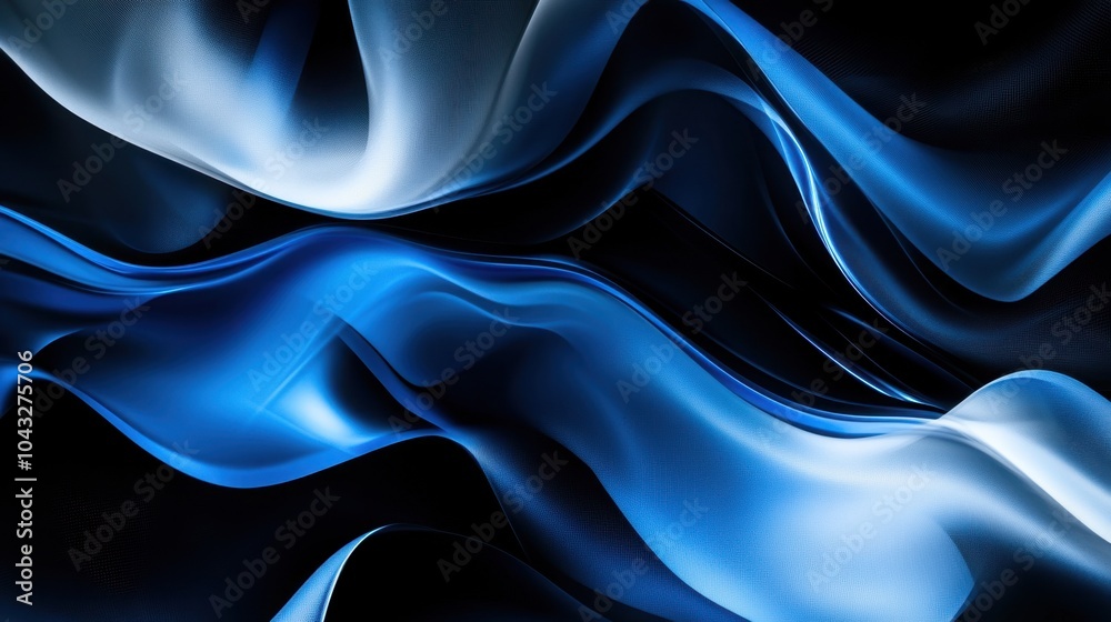 Obraz premium Elegant Blue Satin Waves Background Texture