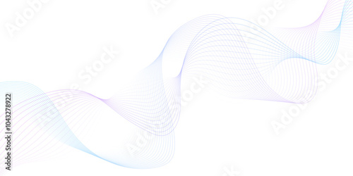 White wave curve lines banner background design. Abstract soft wave lines dynamic flowing blue pink isolated background. Vector Illustration of the blue pattern of lines. blue stripes on white .	
 photo