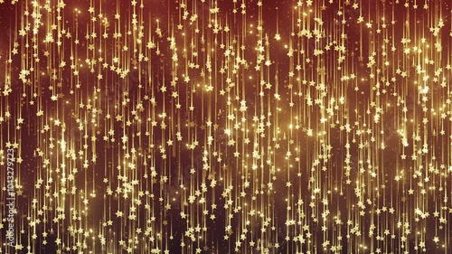 Gold Magic Falling Stars. Fairy Abstract Background. Looped video.