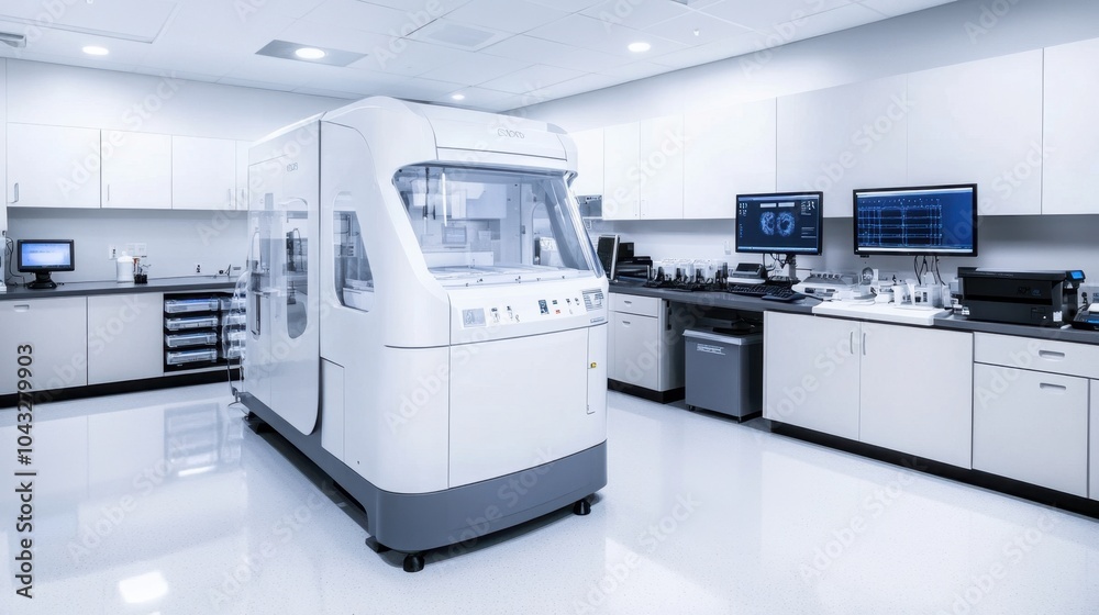 Modern High-Tech Laboratory Interior with Advanced Equipment Modern High-Tech Laboratory Interior with Advanced Equipment
