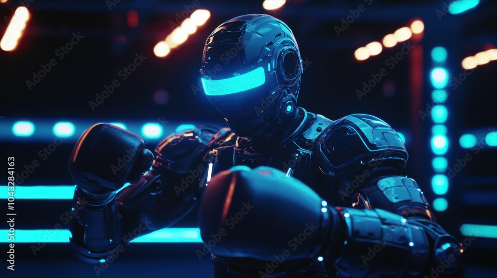 Advanced Robotic Fighter Preparing for Action Advanced Robotic Fighter Preparing for Action