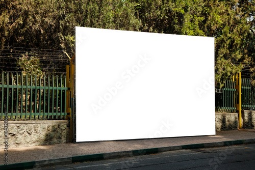 Billboard sign mockup in the urban environment, blank space to display your advertising or branding campaign.
