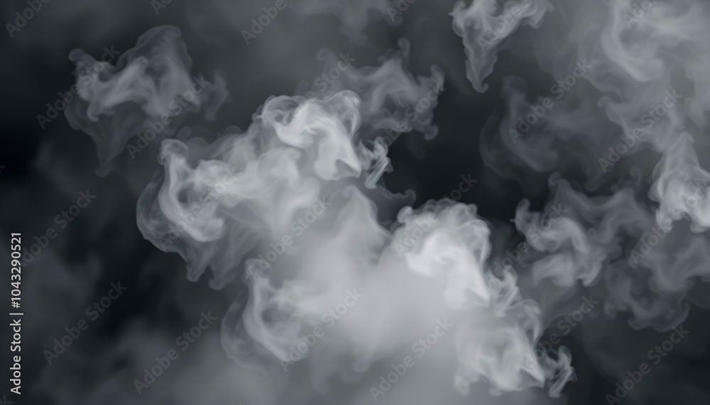 Delicate trail of abstract smoke swirl elegantly in the air, merging seamlessly with a shadowy environment, evoking a sense of mystery and allure Delicate trail of abstract smoke swirl elegantly in the air, merging seamlessly with a shadowy environment, evoking a sense of mystery and allure