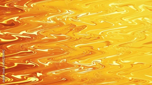 Orange Liquid Waves. Flowing Wavy Calm Abstract Background. Looped video.