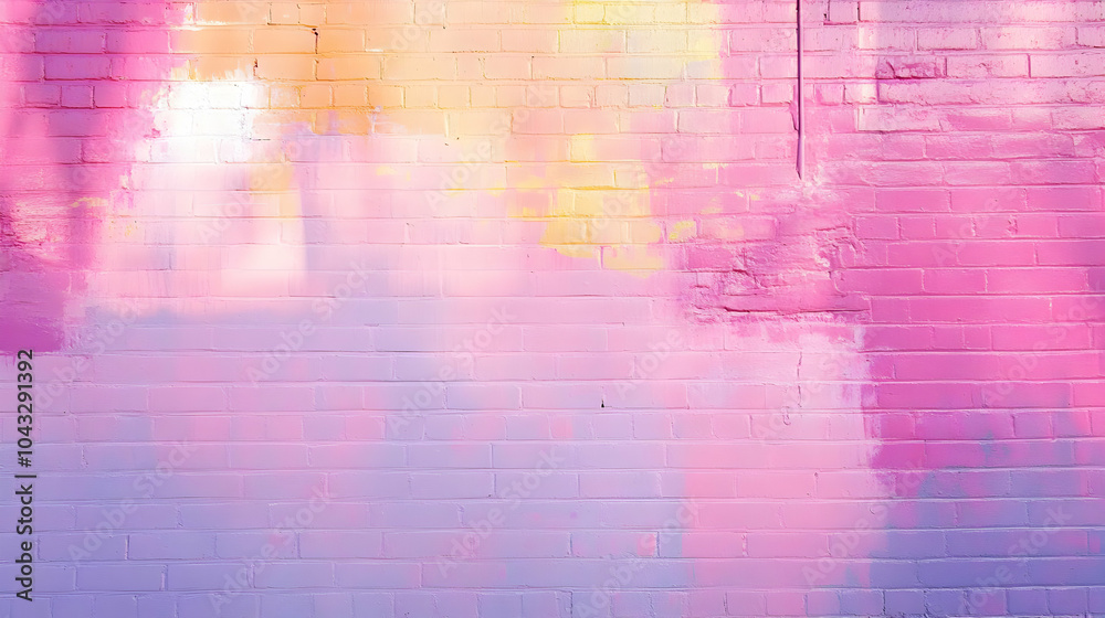 Pink and Yellow Brick Wall Background Pink and Yellow Brick Wall Background