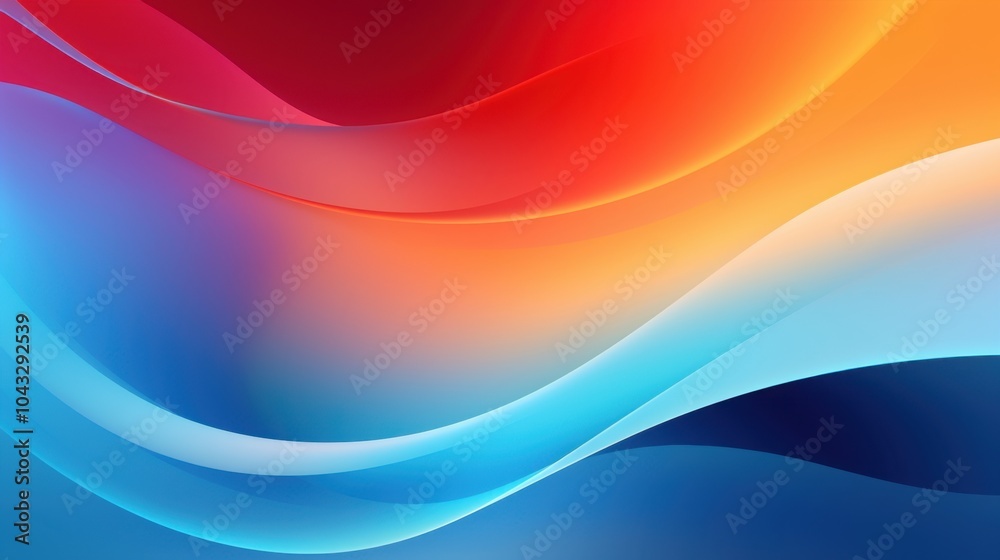 Fototapeta premium Vibrant Red and Blue Wave Abstract Background