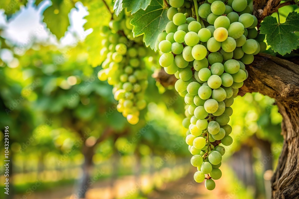 Ripe grapes on a green tree with blurred background Ripe grapes on a green tree with blurred background