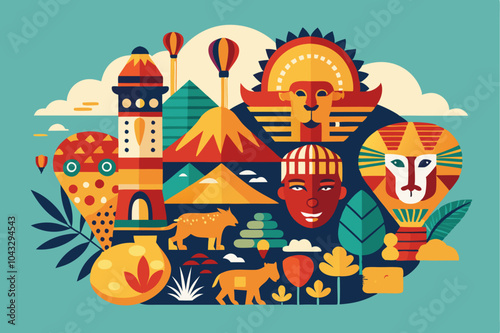 Vibrant african heritage inspired design for posters and cards photo