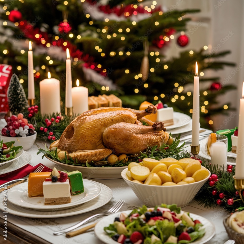 Christmas turkey on the table Christmas turkey on the table