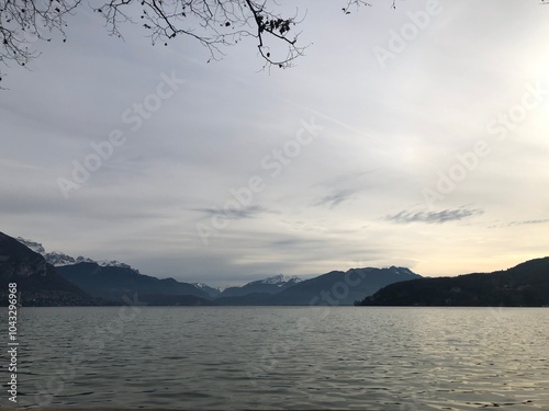 sunset over the lake