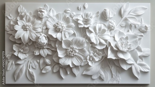 Elegant White Floral 3D Wall Art Decoration