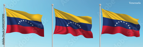 Free Download Set of three flags of  waving on flagpoles - GFXLoad