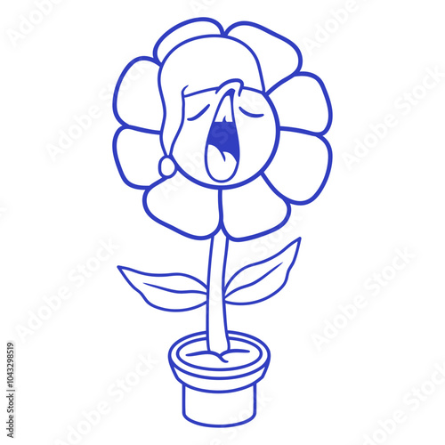 Tired Sleepy Hat Yawn Cute Face Flower Cartoon Comic Happy Small Pretty Leaf Beautiful Green Plant Blooming Nature Lover Flowers Gardening Gardeners Thumb Garden Hobby Blooms Blossoms Leisure Summer