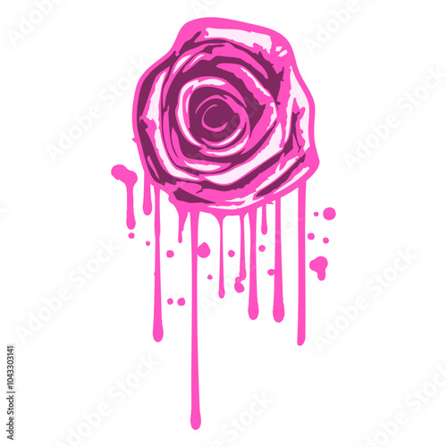 Valentine Rose Flower Graffiti Drops Spray Cartoon Happy Small Pretty Leaf Beautiful Green Plant Blooming Nature Lover Flowers Gardening Gardeners Thumb Garden Hobby Blooms Blossoms Leisure Summer