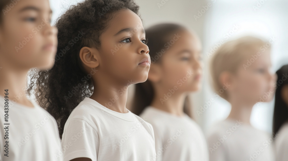 Diverse Students Pledging Allegiance in School Setting Diverse Students Pledging Allegiance in School Setting