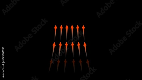 Intake heat airflow arrow animation on transparent background