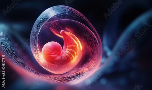 3D illustration of the early development of an embryo photo