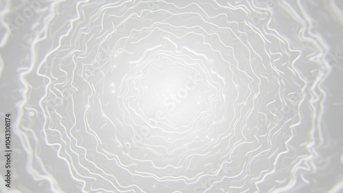 White Wavy Circles Abstract Background. Bright Concentric Rings. Looped video.