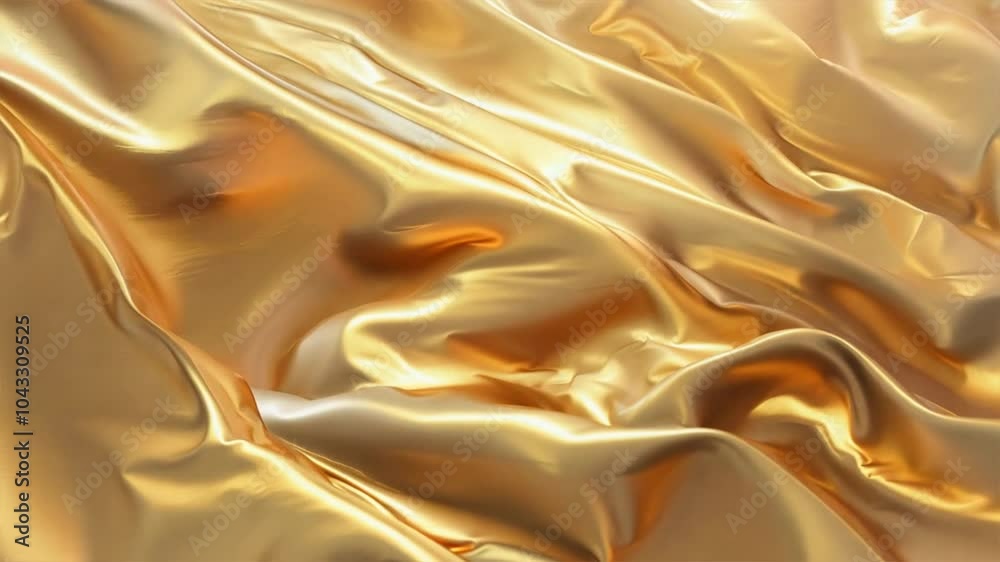 Luxurious golden silk fabric draped elegantly, showcasing its smooth texture and shiny surface, creating warm sense of opulence perfect for various design applications. Luxurious golden silk fabric draped elegantly, showcasing its smooth texture and shiny surface, creating warm sense of opulence perfect for various design applications.