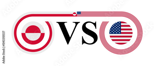 concept between greenland vs united states. vector illustration isolated on white background