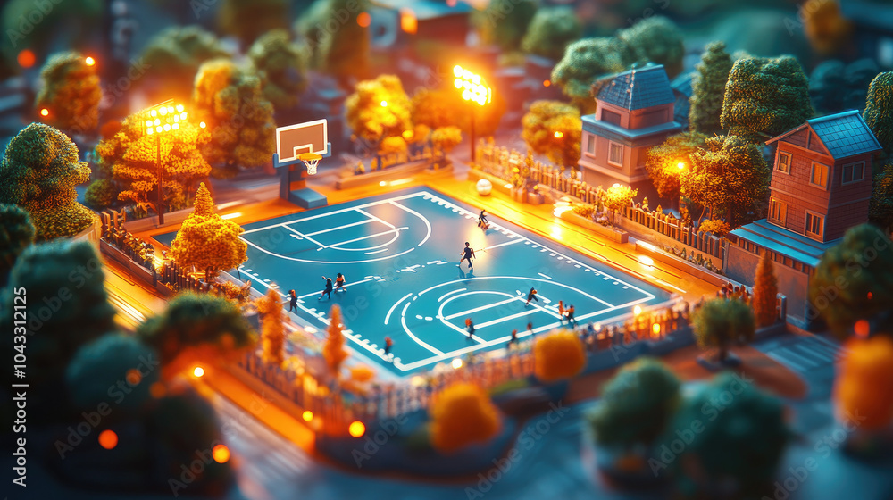 Fototapeta premium Sports 3D Doodles Backgrounds