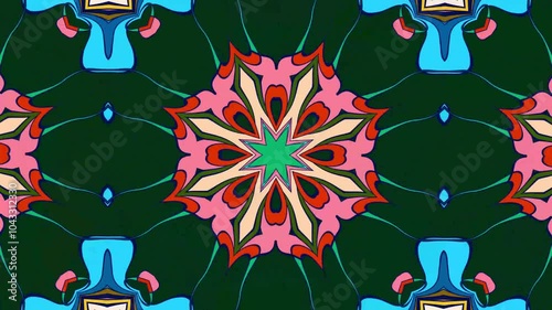 Abstract colorful psychedelic mandala kaleidoscope video for a summer music festival