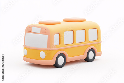 A yellow bus with a white stripe on the side