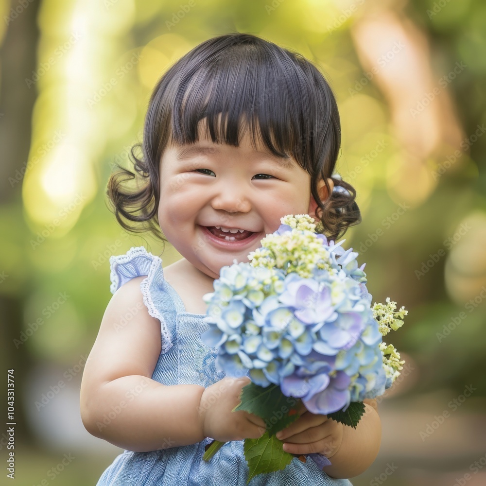 little child with flowers little child with flowers