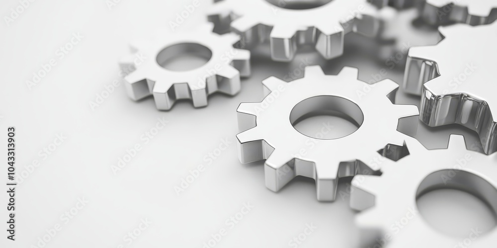 Gears interlocking, representing teamwork and problem-solving, neutral background, space for overlay text Gears interlocking, representing teamwork and problem-solving, neutral background, space for overlay text